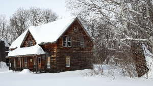 Le village historique québécois sous la neige