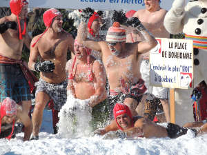 Bain de neige au carnaval de Québec